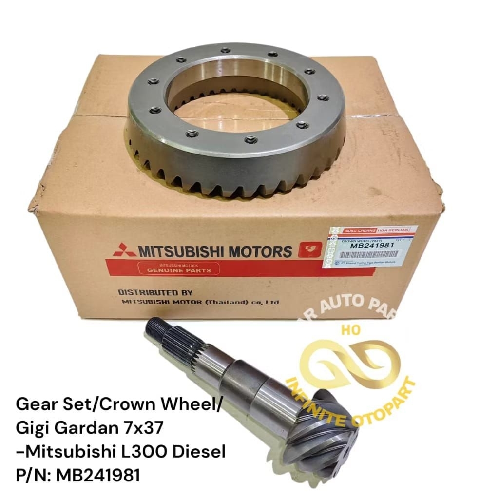 GEAR SET GIGI GARDAN CROWN WHEEL PINION MITSUBISHI L300 DIESEL 7 X 37 ORI OEM