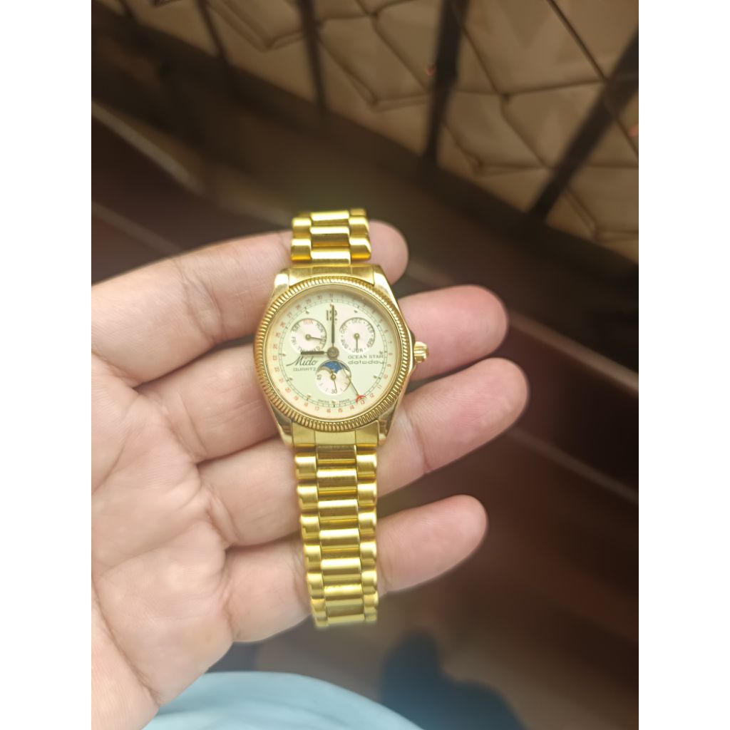 Jam Tangan Vintage Mido Star Multi Calendar Pointer Date & Moonphase