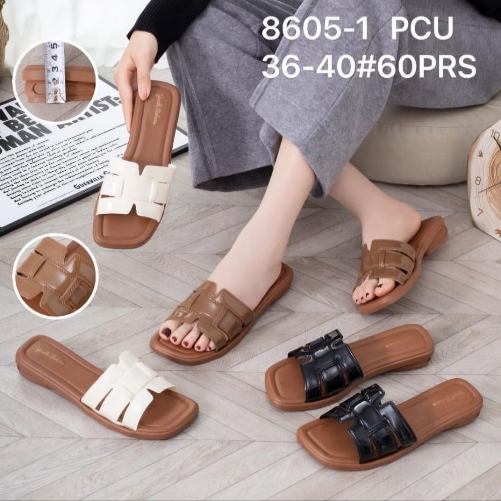 Sandal slop karet wanita import Youth balance