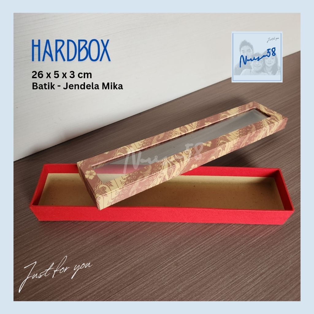 Kotak Box Hardbox Jendela Mika 26x5x3 | Kotak Kado Batik | Giftbox | Hampers