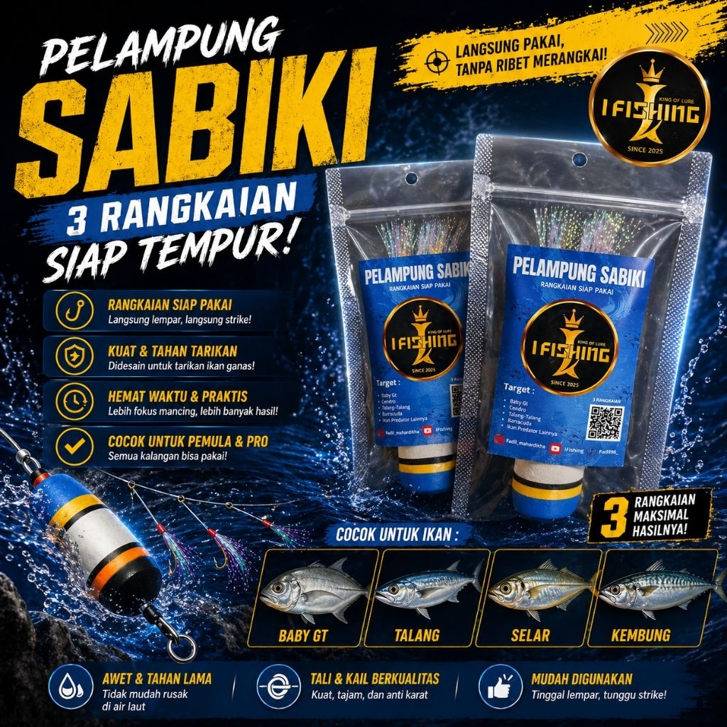 Pelampung Sabiki Full Pentil Gacor Rangkaian Pancing Siap Pakai