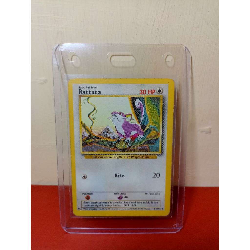 Kartu Pokemon Vintage Rattata base set th 1999