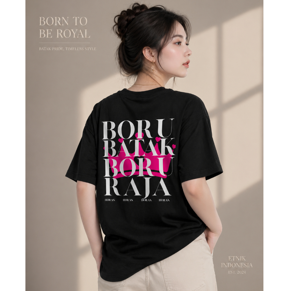 Kaos Batak Pria Wanita 100% Mudar Batak / Boru Batak Boru Raja - Cotton 24s Premium Sablon DTG Tahan