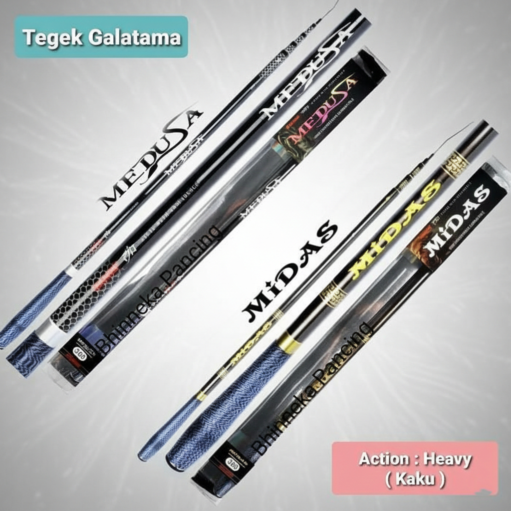 Tegek Maguro Joran Pole Kaku Galatama Midas Medusa Action 210-360cm