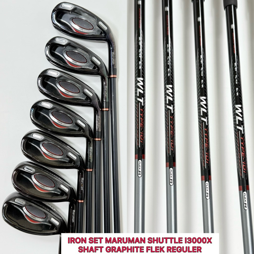 Iron Set Golf Man Maruman Shuttle i3000x Shaft Graphite Flek Reguler Bekas Original - Stick Golf Iro
