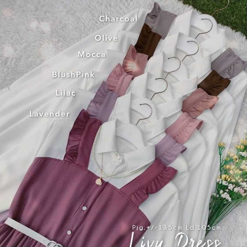 GAMIS WANITA KOREAN STYLE FREE BELT / LIVY DRESS WANITA KOREAN STYLE AKSEN KANCING