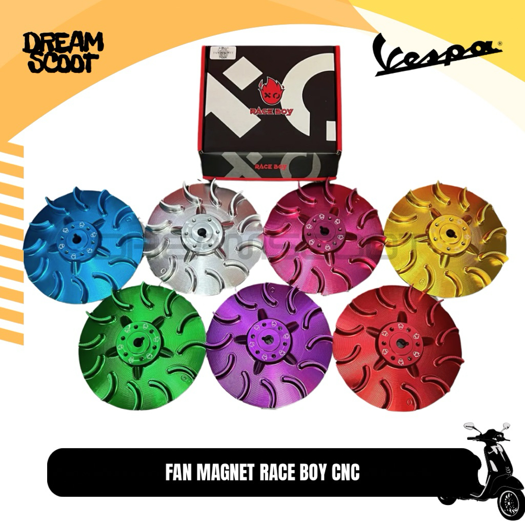 Fan Magnet Race Boy CNC Kipas Magnet Vespa Matic Vespa Sprint Vespa Primavera Vespa S Vespa Lx Vespa