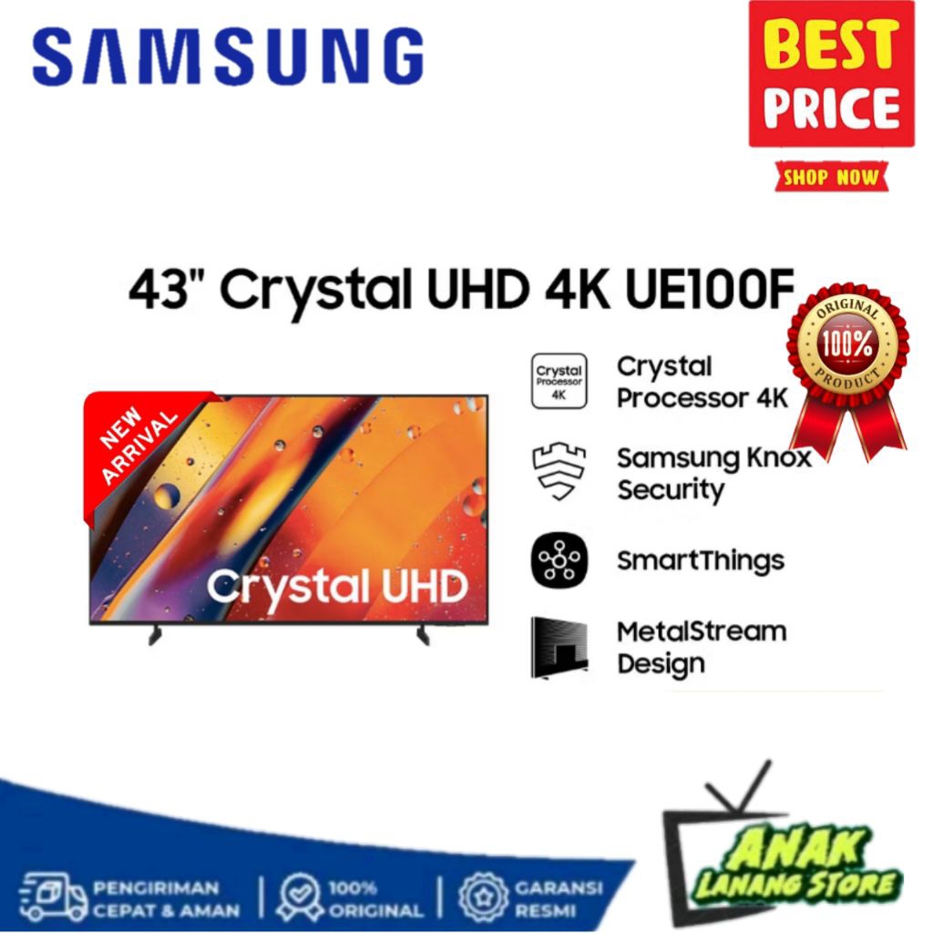 SAMSUNG UHD SMART TV 43 INCH UA43UE100FK 4K UHD SMART DIGITAL TV GARANSI RESMI