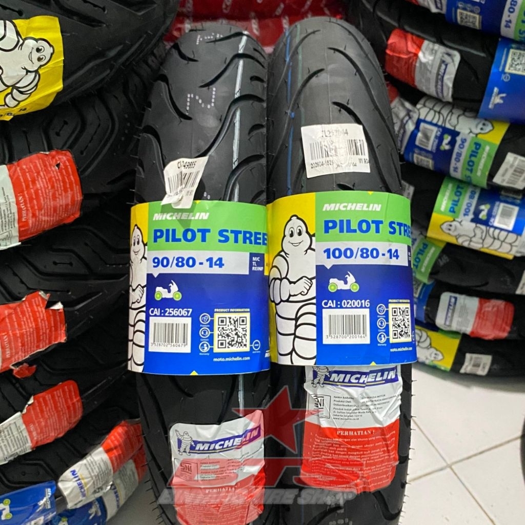Ban Michelin Pilot Street 90/80-14 & 100/80-14 TUBELES