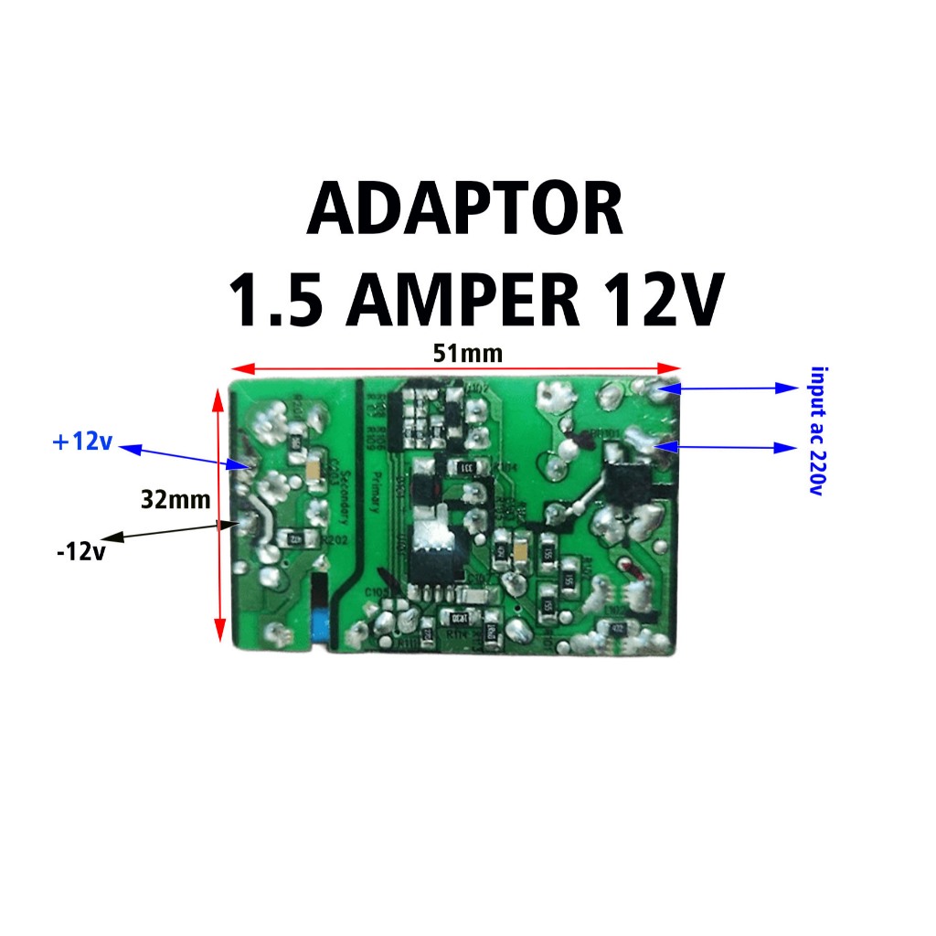modul adaptor 1.5 amper 12v pcb mungil