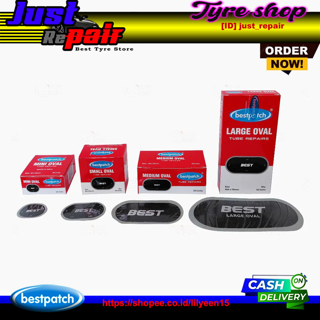 BESTPATCH Karet Tambal Ban Dalam Oval - Karet Tambal Ban Tiptop