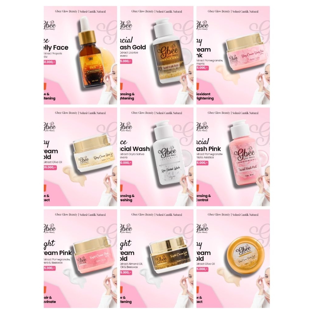 ECER/SATUAN GBEE GLOW BEAUTY SKINCARE / GLOW BEAUTY SKINCARE / SKINCARE HERBAL / 100% ORI / CANTIK A