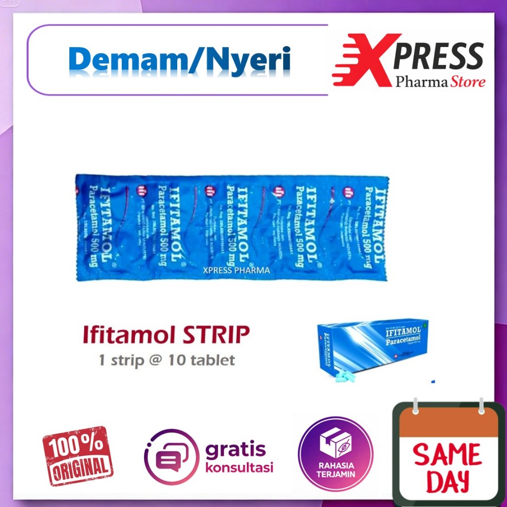 XPRESS  STRIP IFITAMOL isi 10 Tablet kaplet Ifi tamol iffitamol Paracetamol Botol Parasetamol Obat d