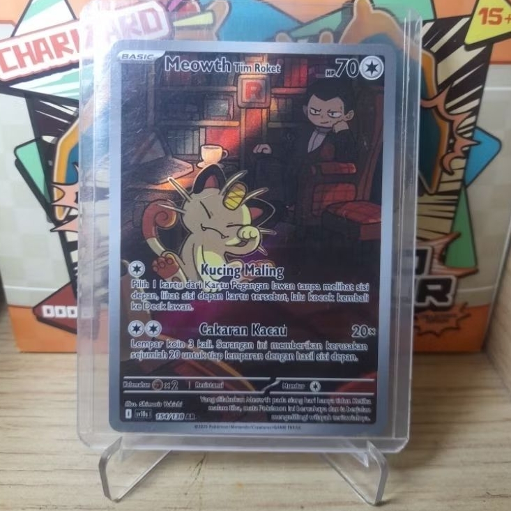 Pokemon TCG Meowth Tim Roket AR #154/138 Indo - Kehadiran Juara