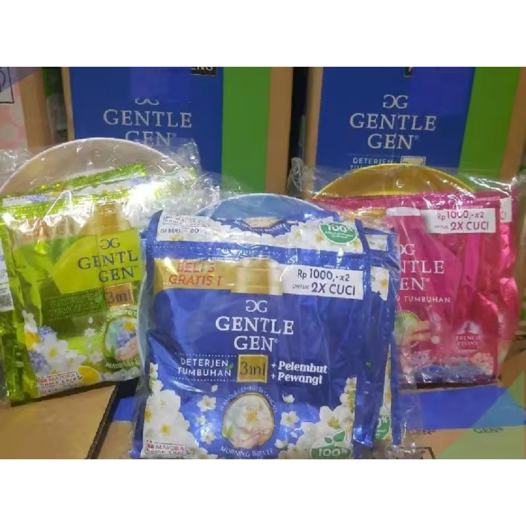 Gentle Gen Deterjen Cair Sachet 16 pcs Free Piring Cantik
