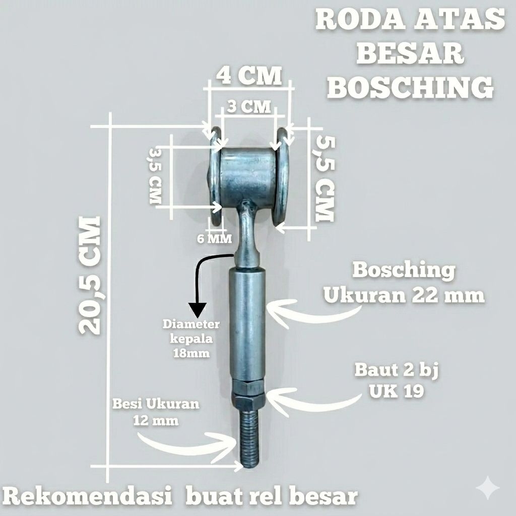 Roda pintu atas Henderson / Roda Atas Bosching / Roda gantung henderson besar single