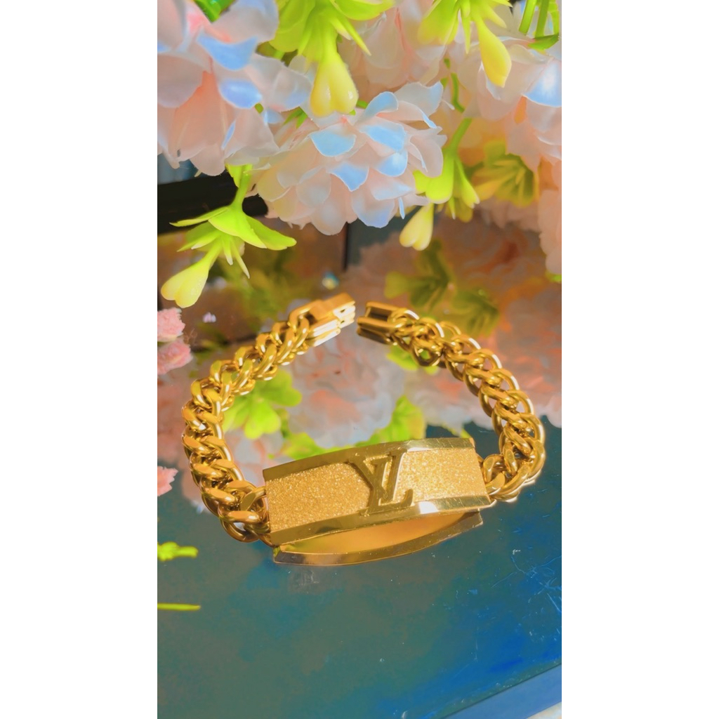GELANG TITANIUM MOTIF PLAT RANTAI SISIK NAGA (FOTO DI GESER)