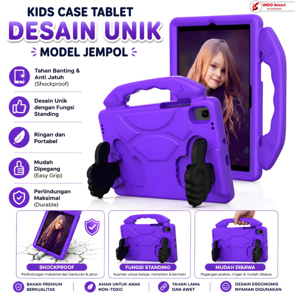 Case Ipad Gen 9 | Ipad Gen 9 | Ipad 8 | Ipad 7 | Case Thumb Standing Casing Jempol Untuk Anak