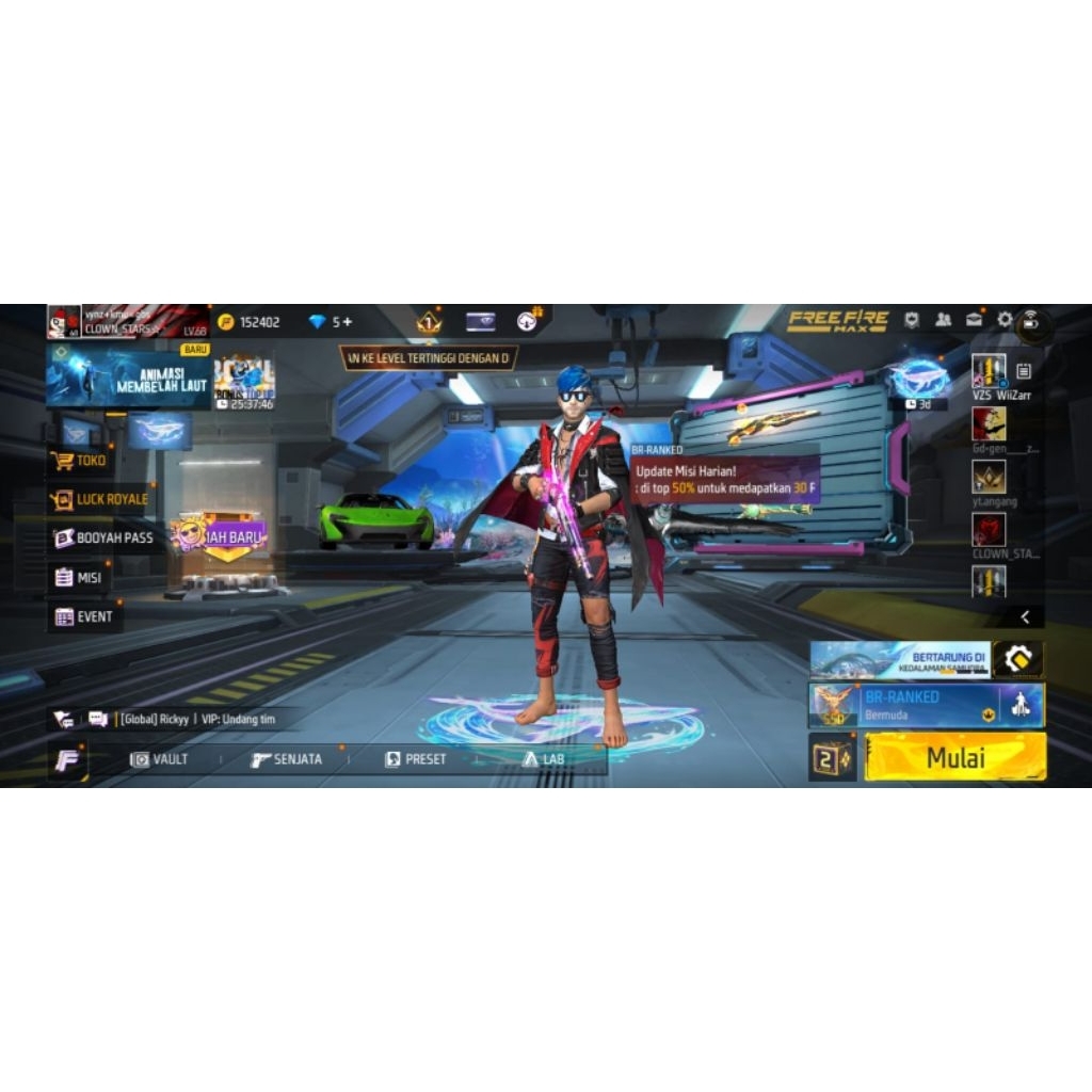 AKUN FF SPEK SG RIPER 3 RASA COWOK/CEWEK