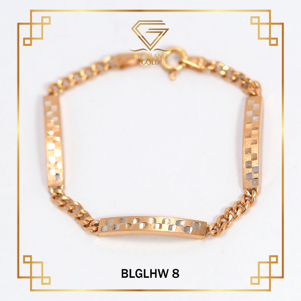Gelang Rantai Anak Model Plat Emas Kadar 8K/375 - Toko Emas Gemilang Gold ID - BLGLHW 8