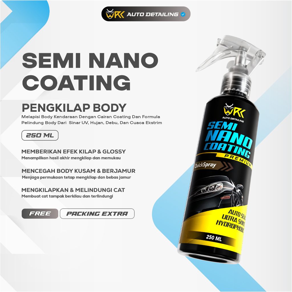 Semi Nano Coating Pengkilap Body Motor dan Pengkilap Body Mobil - Auto Detailing Official