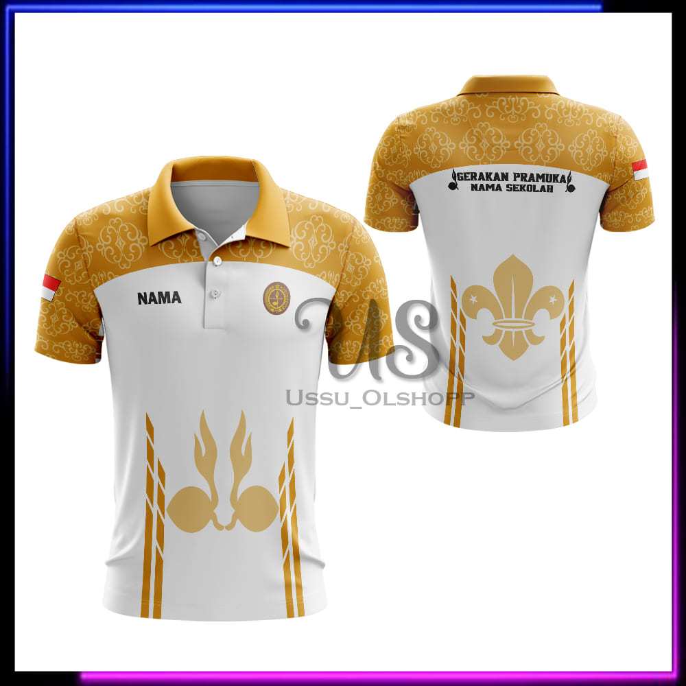 Seragam Pramuka | Jersey Polo Guru Pramuka | Kaos Pramuka Pembina Custom Nama