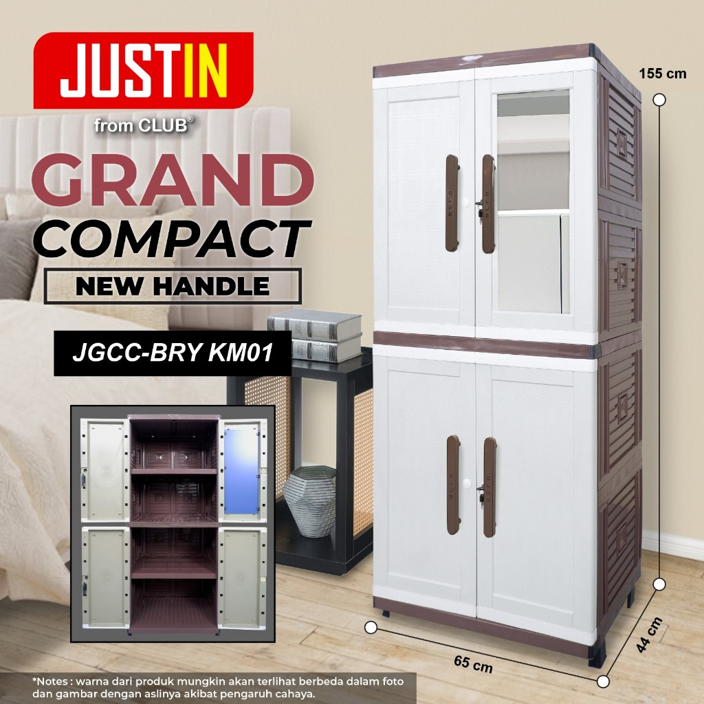 Lemari Plastik Club Justin Grand Compact Kunci Mirror 1 JGCC-KMO1 - Lemari Plastik Club Dengan Kaca