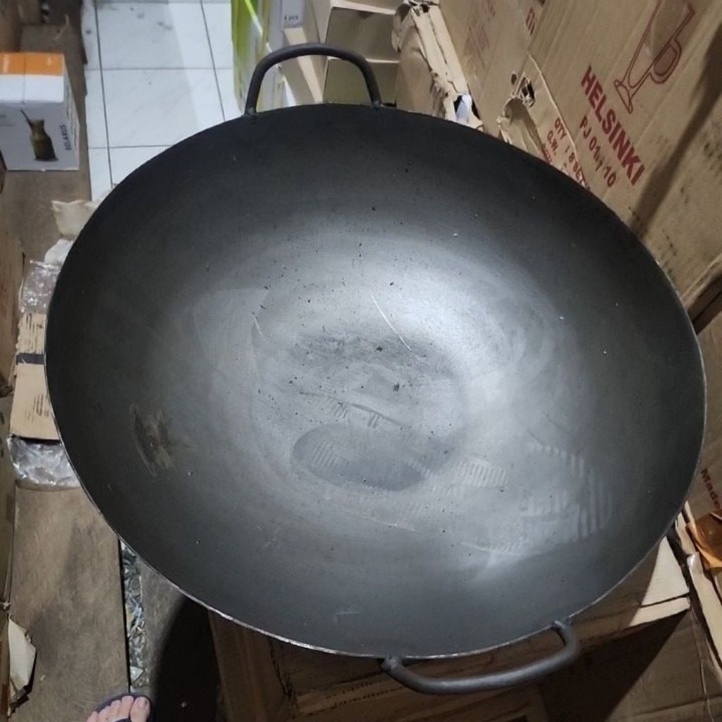 kuali plat medan kuali besi hitam 50cm dan 40cm wok goreng