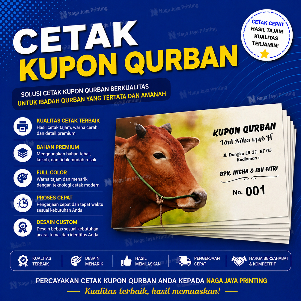 KUPON QURBAN / KARTU KURBAN / KUPON IDUL ADHA / KUPON HARI RAYA IDUL ADHA / KUPON KURBAN