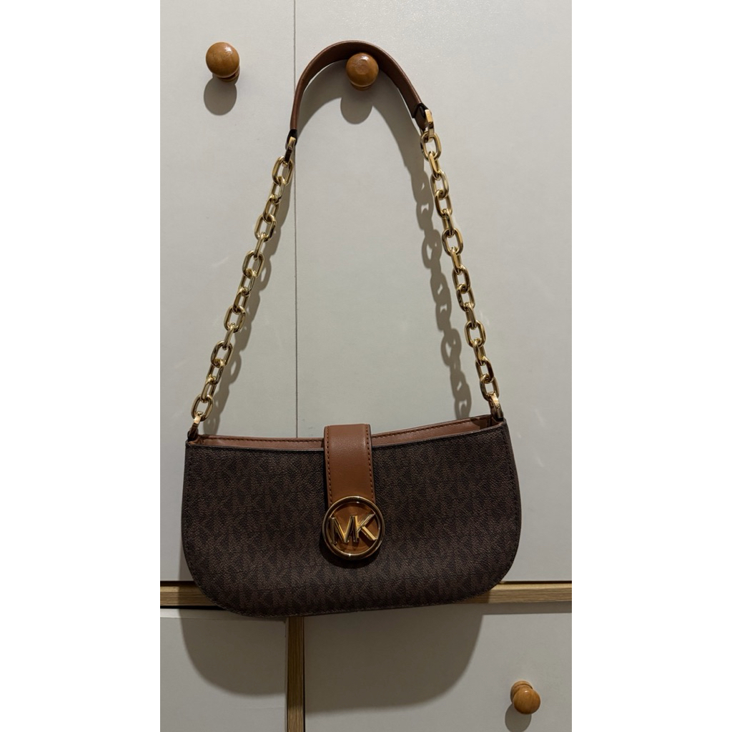 preloved MK carmen small pouchette brown