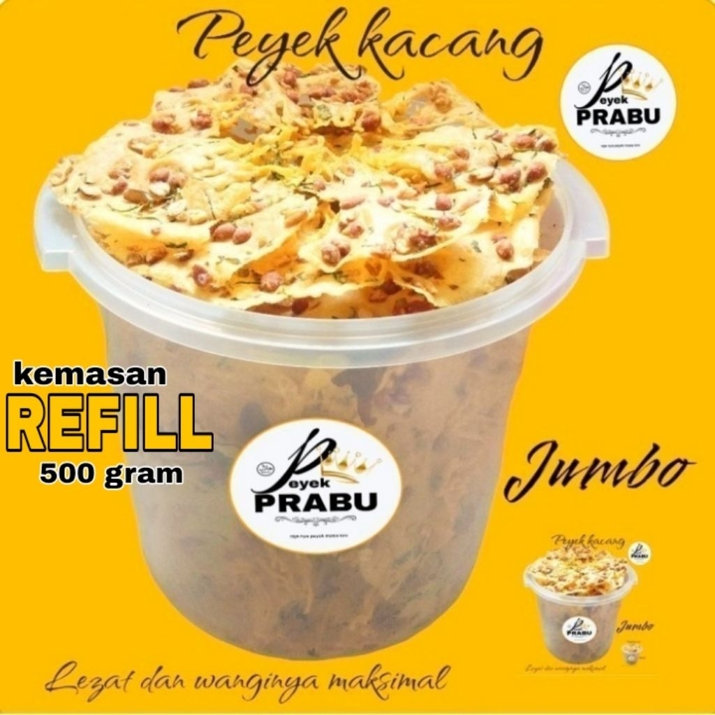 peyek kacang tanah kemasan REFILL 500gram peyek prabu
