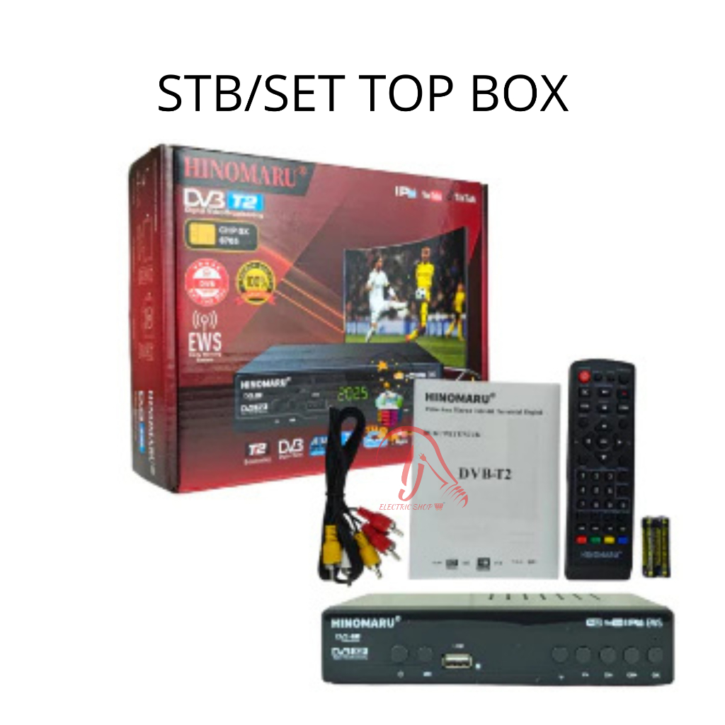 HINOMARU STB SET TOP BOX DVB-T2 RECEIVER HD GAMBAR BENING SET TOP BOX TV DIGITAL DAN TV TABUNG HINOM