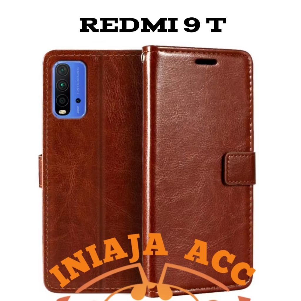 CASE XIAOMI REDMI 9T LEATHER CASE SARUNG HP DOMPET KULIT FLIP COVER CASE BUKA TUTUP KESING DOMPET