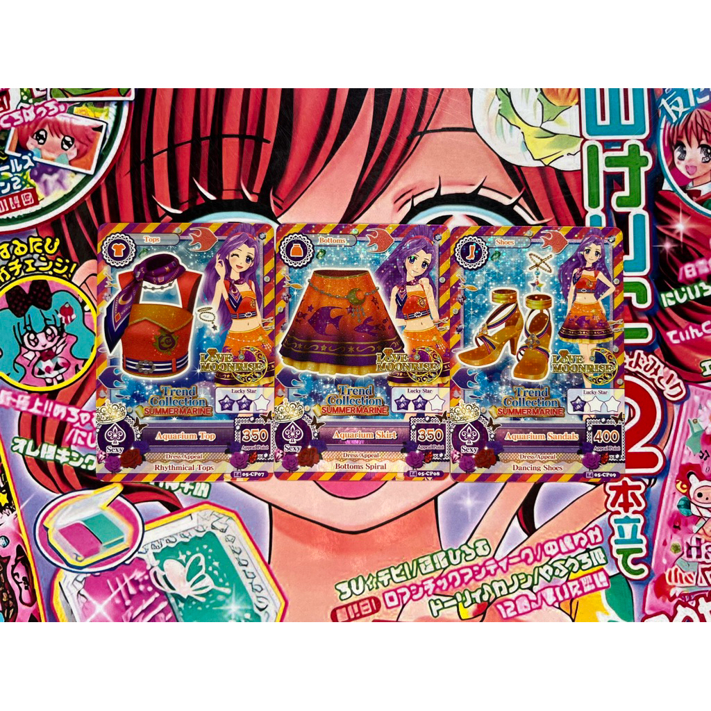 Kartu Aikatsu Mizuki Kanzaki Love Moonrise Aquarium Coord Tops Bottoms Shoes Sexy Campaign Card Tren