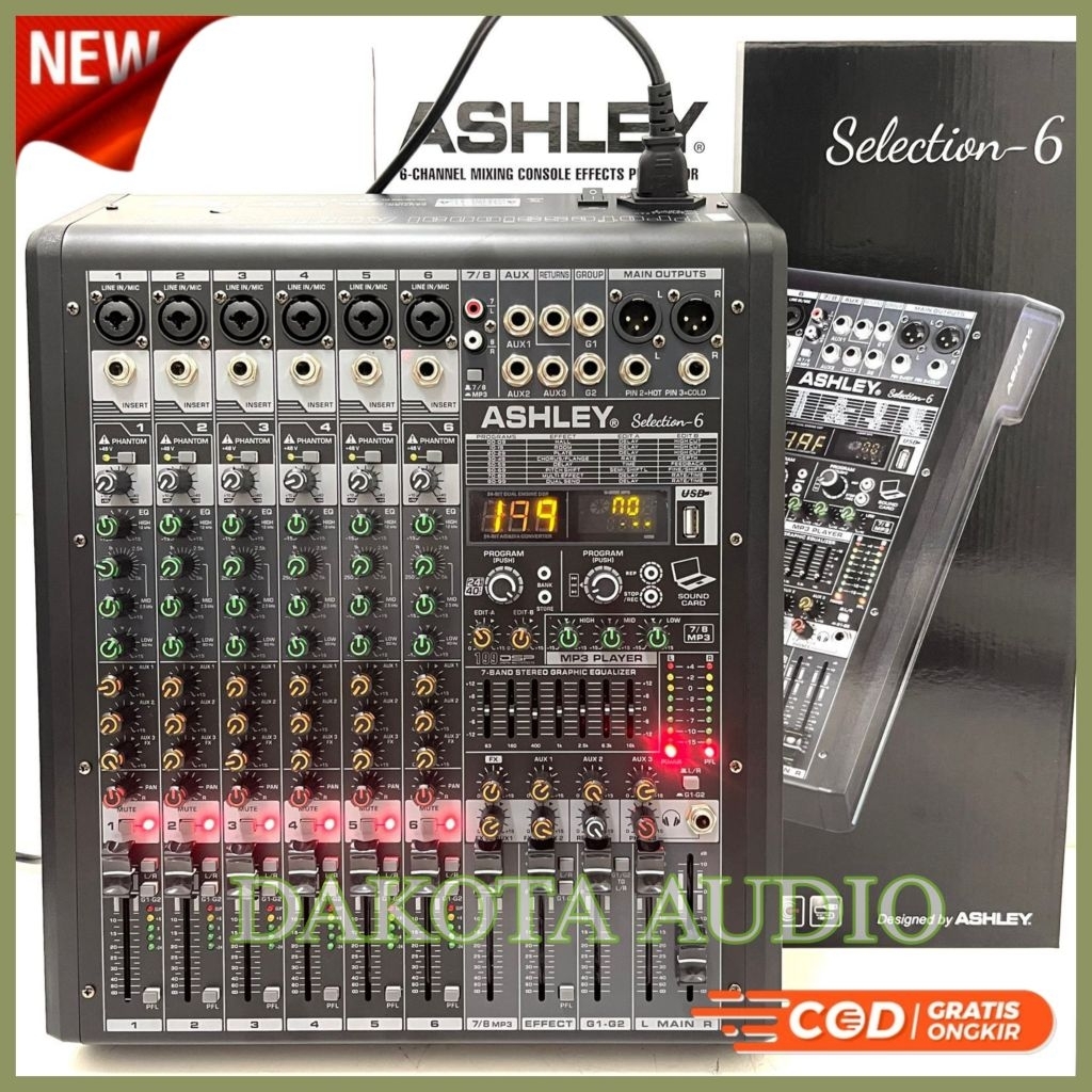 Mixer Audio Ashley Selection 6 6Channel Original Mixer Ashley Selection6 Mixing 6 Bagus Murah ( Bisa