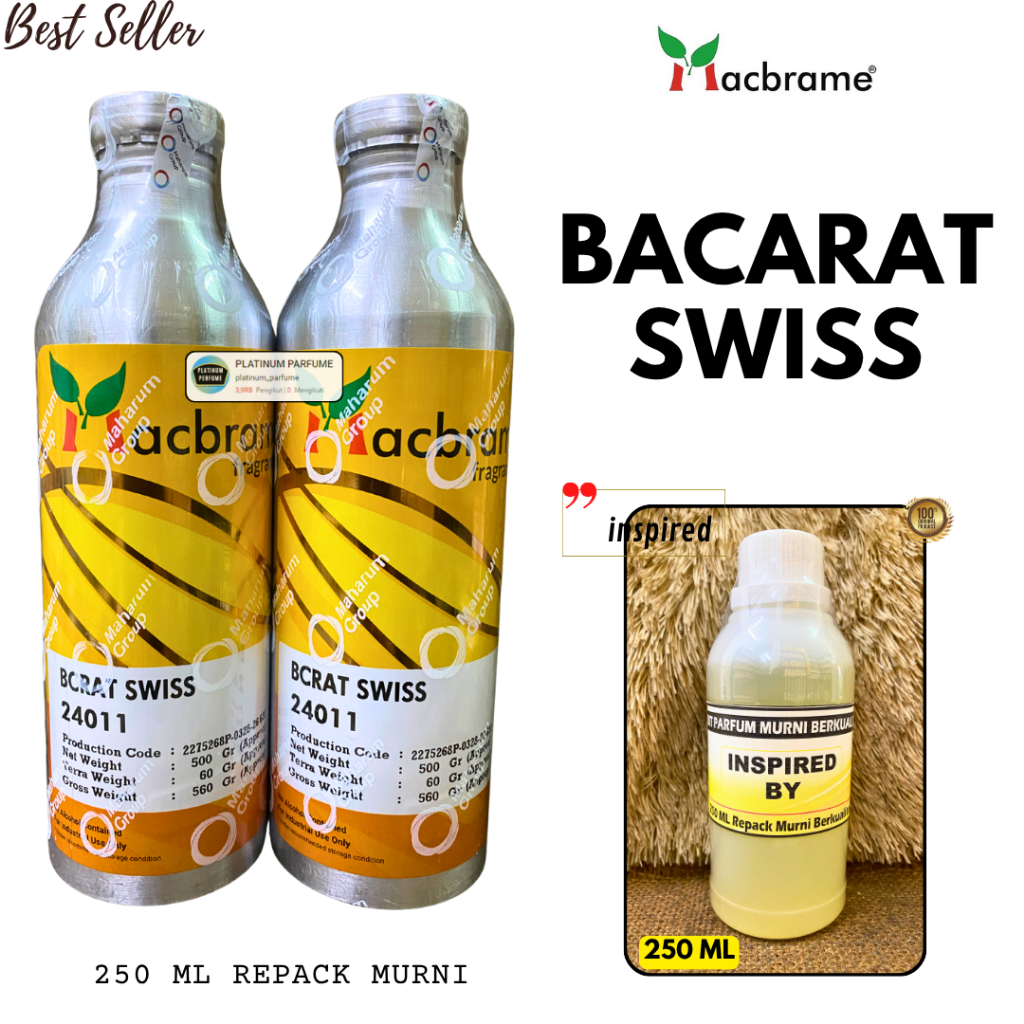 Bibit Parfum BACCARAT SWISS Repack 250 ML Botol Plastik MACBRAME