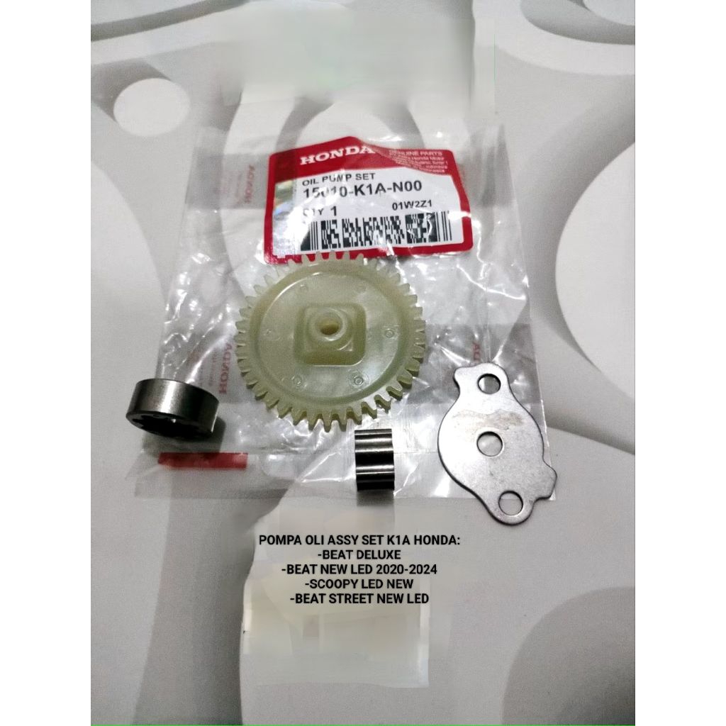 POMPA OLI+GEAR POMPA OLI OIL PUMP SET 15010-K1A-N00 ASLI HONDA BEAT DELUXE SCOOPY NEW LED BEAT NEW 2