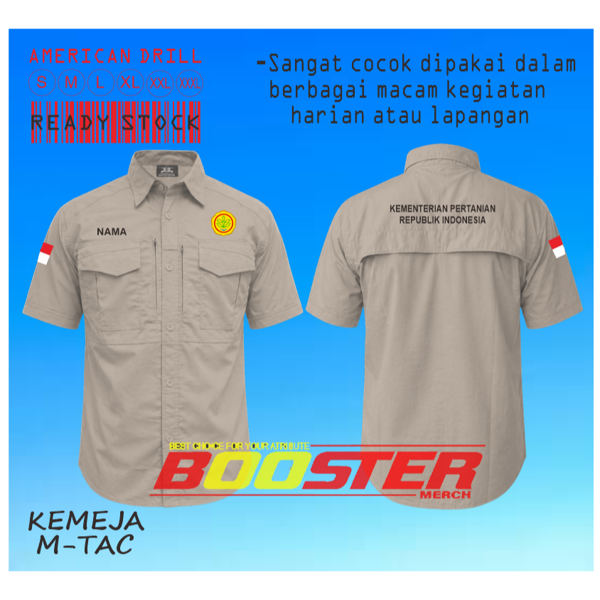 Kemja Custom Bordir  Kemeja Lapangan  Kementerian Pertanian Republik IndonesiaLengan Pendek  M tac T