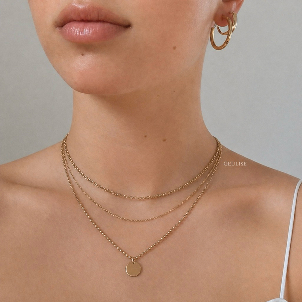 Geulise - CHELSEA NECKLACE | Kalung Layer Gold Layered Necklace Kalung Rantai 3