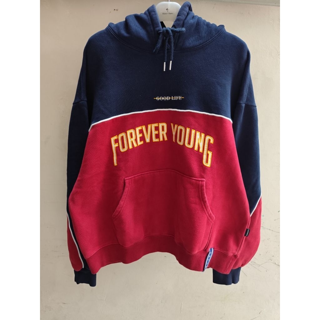 hoodie romantic crown forever young piping navy red