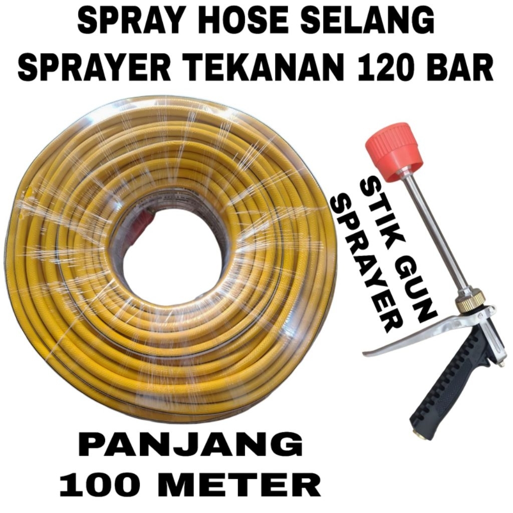 Selang Sprayer, selang steam, selang air 100 meter dan stik gun sprayer