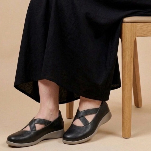 Sepatu sandal kulit wanita asli kulit sapi motif jeruk