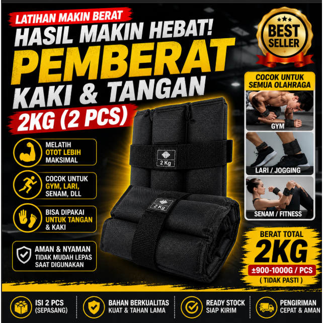 BANDING / PEMBERAT KAKI / PEMBERAT TANGAN PASIR 2 KG 2KG ( ISI 2 SEPASANG )