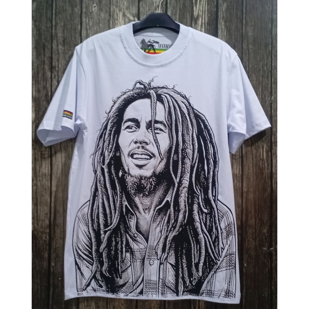 Kaos Bob Marley Kaos Reggae Putih Roots Rebel Store