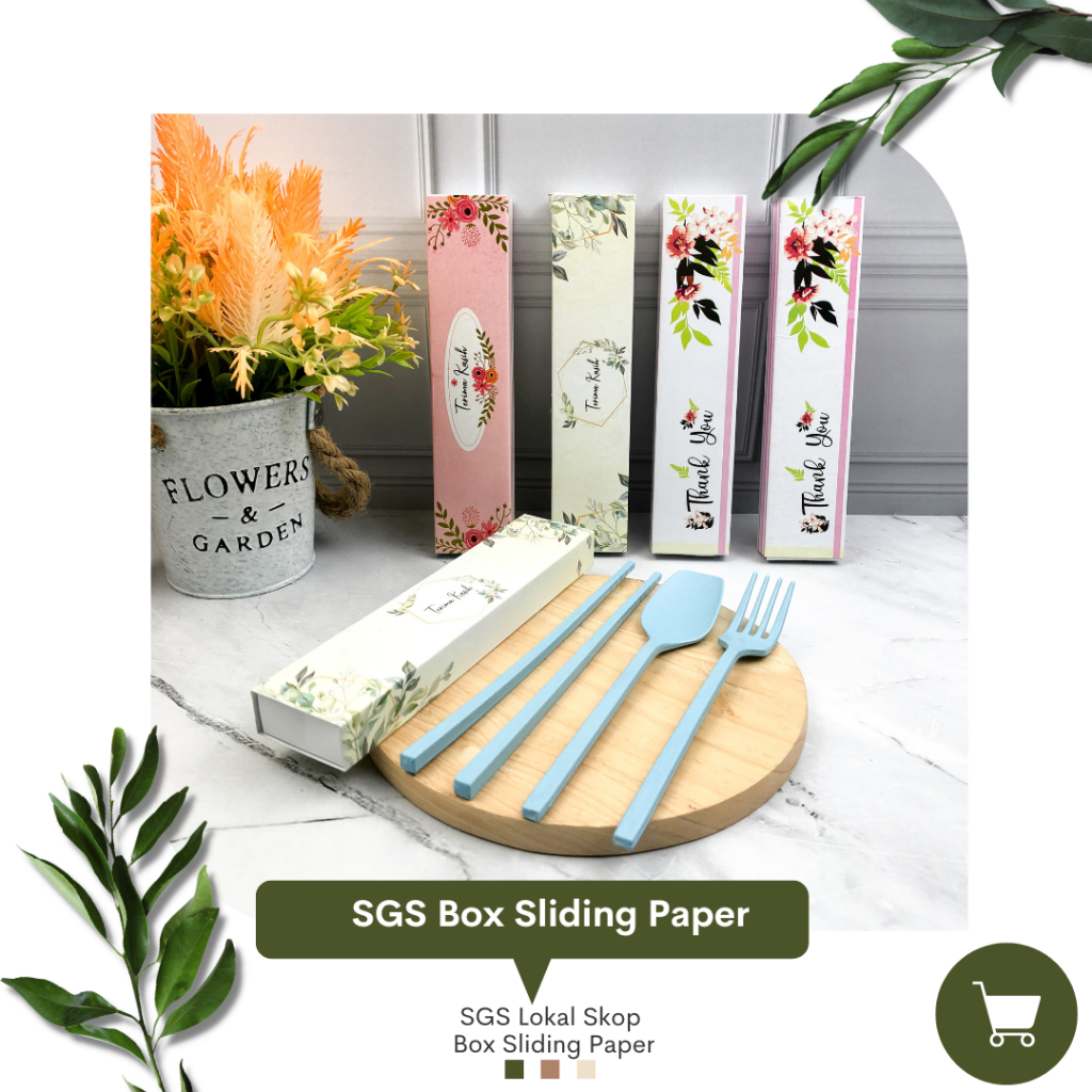 Souvenir Sendok Garpu Sumpit Kemas Box Sliding Mini Paper