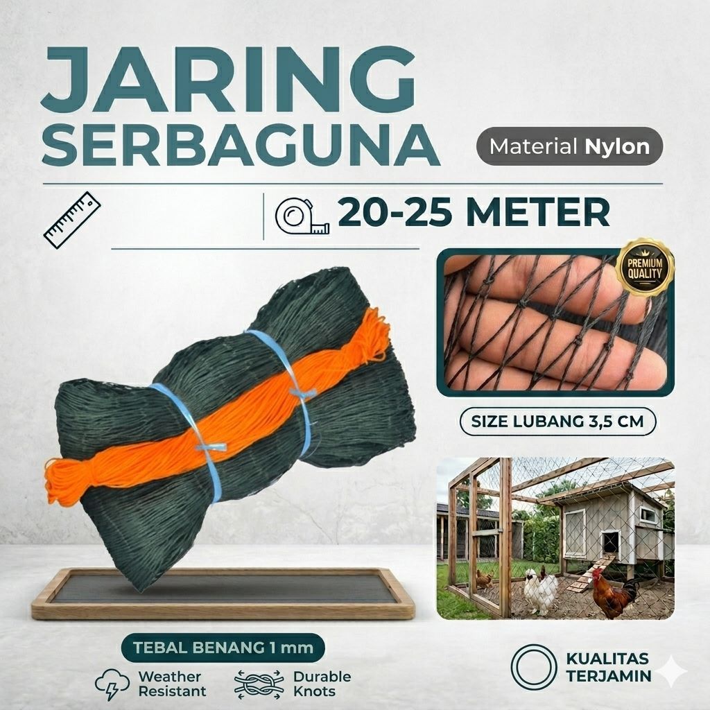 Jaring Pagar Serbaguna panjang 20-25 meter Jaring Pagar Ayam Jaring Pagar Tanaman Waring, Jaring pag