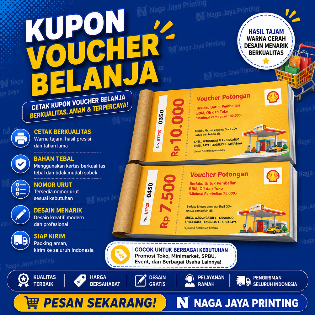 CETAK KUPON VOUCHER BELANJA / VOUCHER DISKON CUSTOM