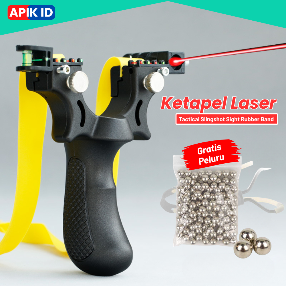 Paket Lengkap Ketapel Burung 1Set Lengkap Tali dan Laser Plus 100 Butir Peluru Stainless Steel