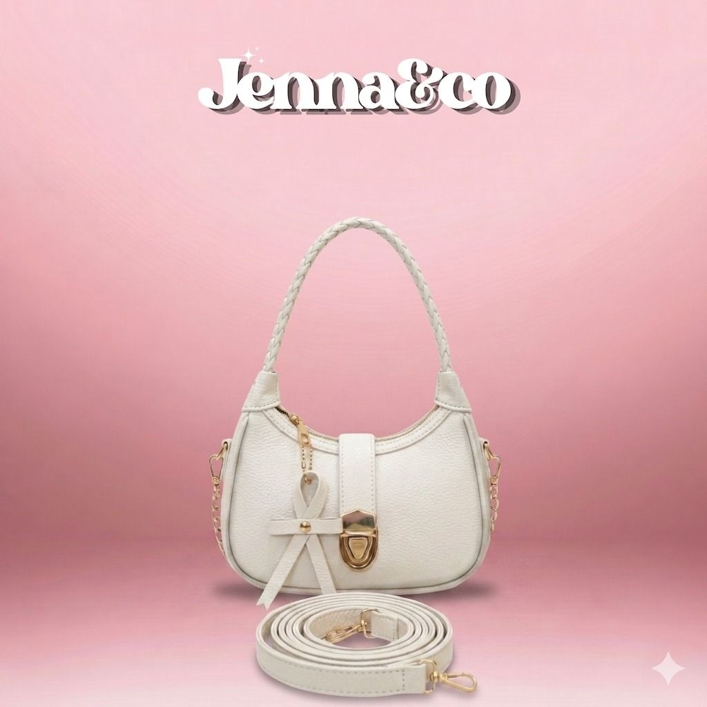 Jenna Fashion Braided Shoulder Bag – Tas Bahu Tali Kepang Wanita Premium – Tas Selempang Pita Elegan