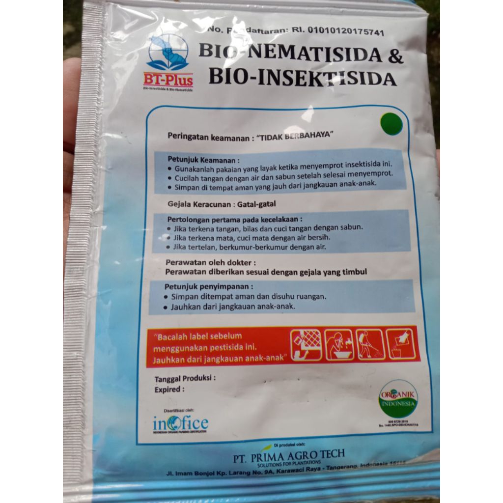 BiO INSEKTISIDA & BIO NEMATISIDA BT+Plus, BtPlus Insektisida Thrips ulat grayak Nematisida 50 Gram